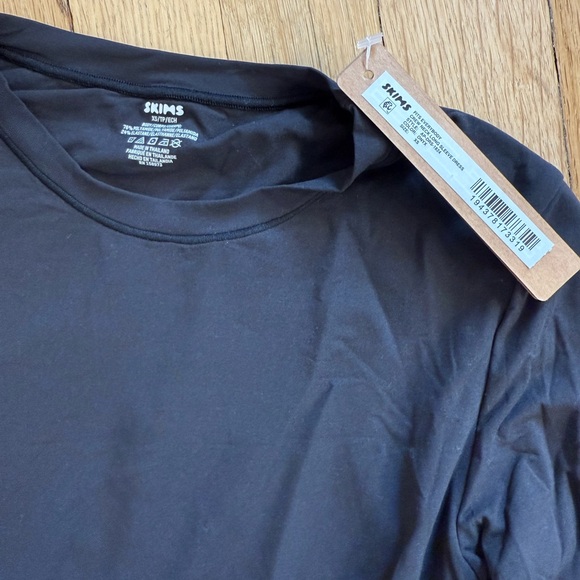 SKIMS Fits Everybody Long-Sleeve Crewneck Maxi Dress - NWT Onyx XS - Picture 3 of 6